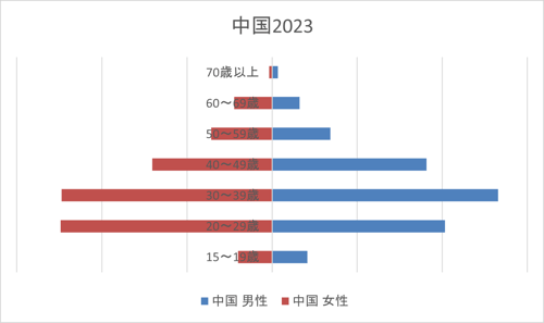 2023中国男女別年齢別